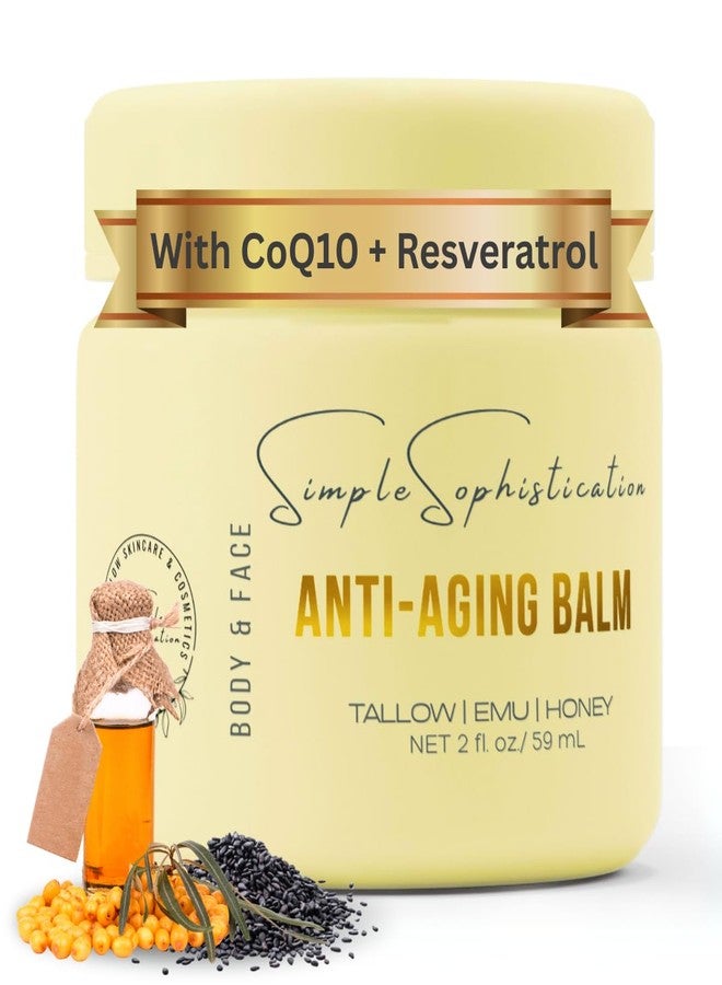 Simple Sophistication Tallow Emu Honey Balm | Nourishing Face & Body Moisturizer with Manuka Honey & Emu Oil, Non-Greasy Natural Skincare (2 oz, Anti-Aging Balm, 2 oz) - Image 1